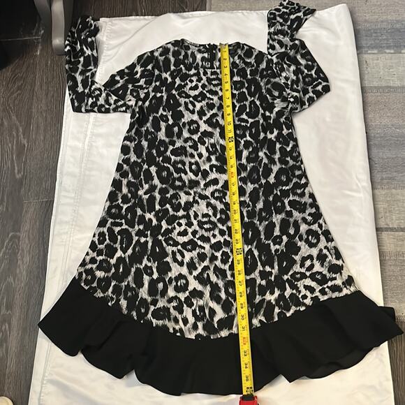 Rachel Zoe Black/White Animal Print Dress Tunic 2 Long Sleeve Mobwife Dopamine - Picture 10 of 14